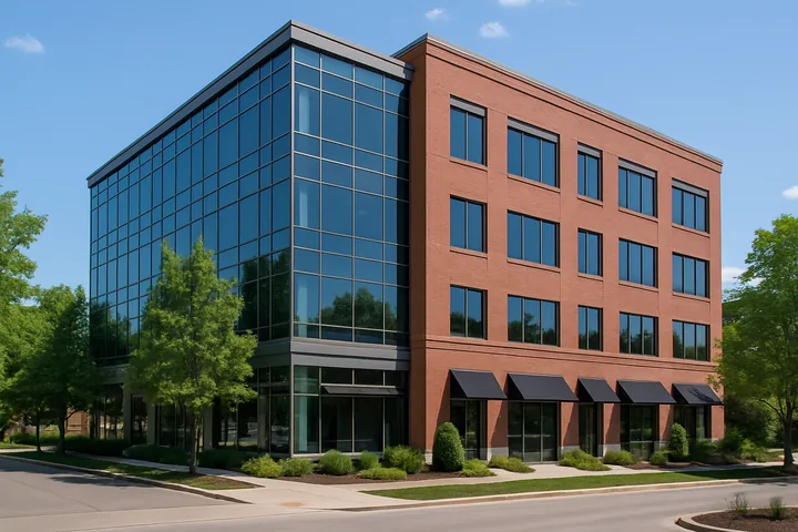 Nashville West End mid-rise commercial office building exterior